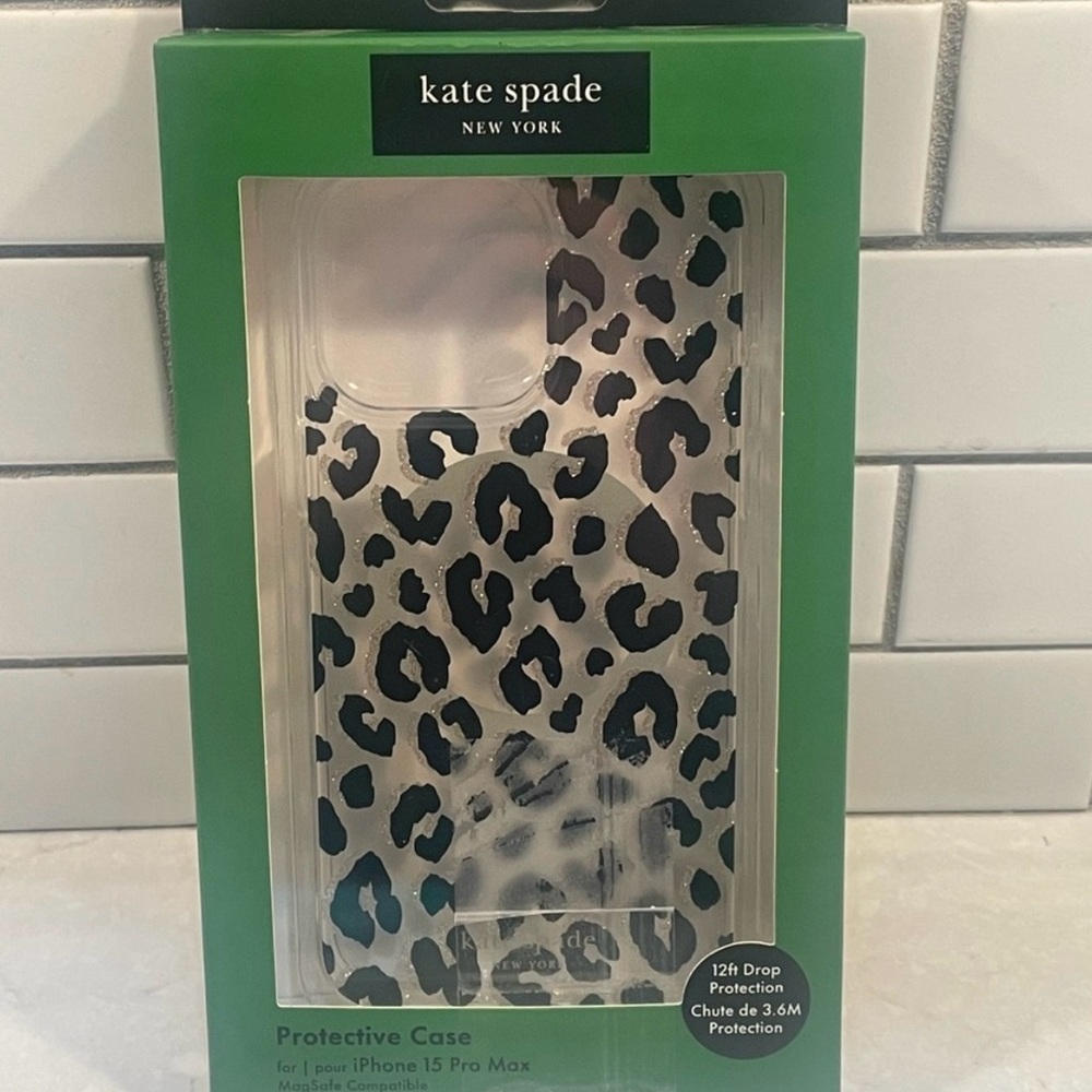 Kate Spade Black Leopard iPhone 15 Pro Max Case